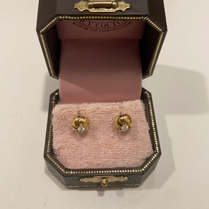 Juicy Couture gold round stud earrings